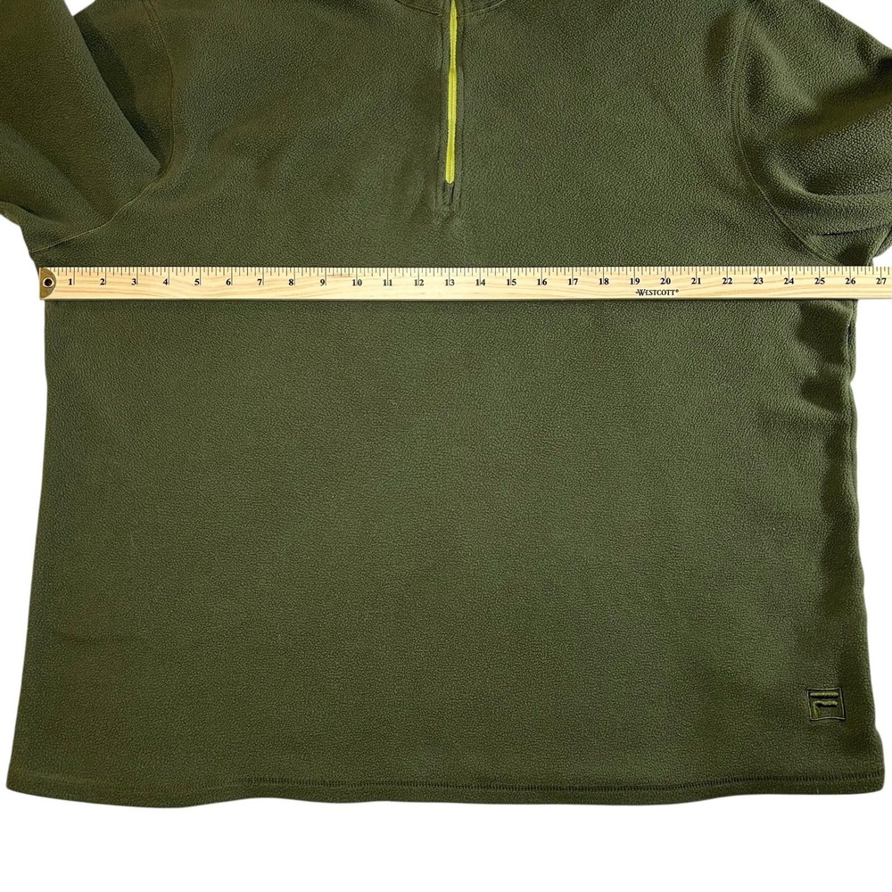 FILA Polartec Fleece Army / Neon Green‎ Men's 2XL Quarter Zip - Picture 6 of 11